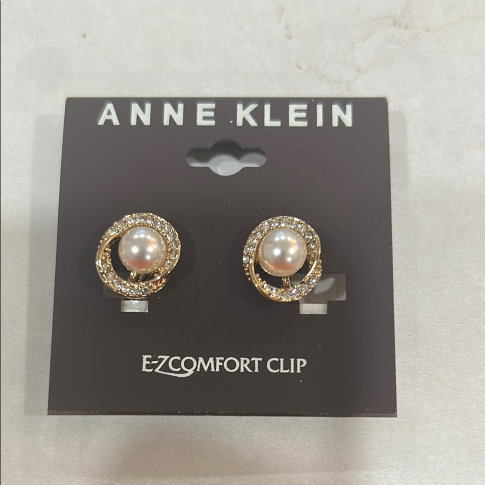 Anne Klein Gold Clip-On Earrings